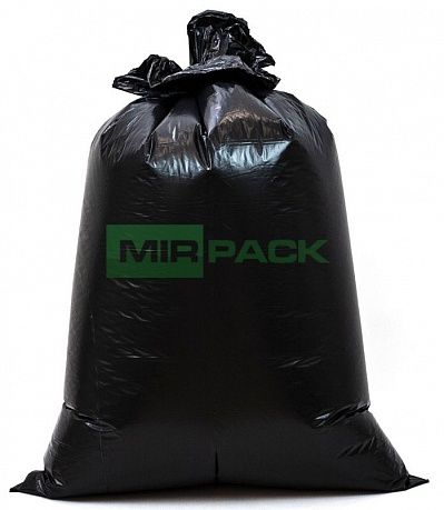 Мешки для мусора 120 л, 50 мкм, ПВД, черные, в рулоне 10 штук, 70x110 см, 2 слоя, строительные, плотные  - Вид 2