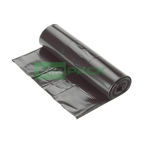 Мешки для мусора 240 литров, 35 мкм, ПВД, в рулоне 10 шт, черные - 2х слойные, обезличенные - Вид 1